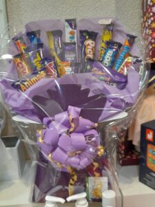 Image of a wrapped Cadbury sweet bouquet