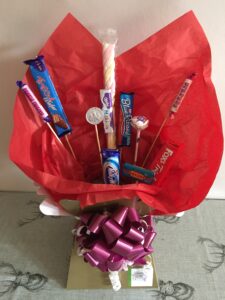 Image of a sweet bouquet which has been nearly all eaten